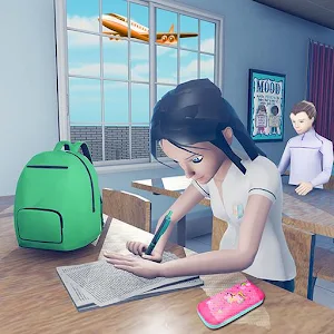 虚拟高学校女孩游戏学校模拟