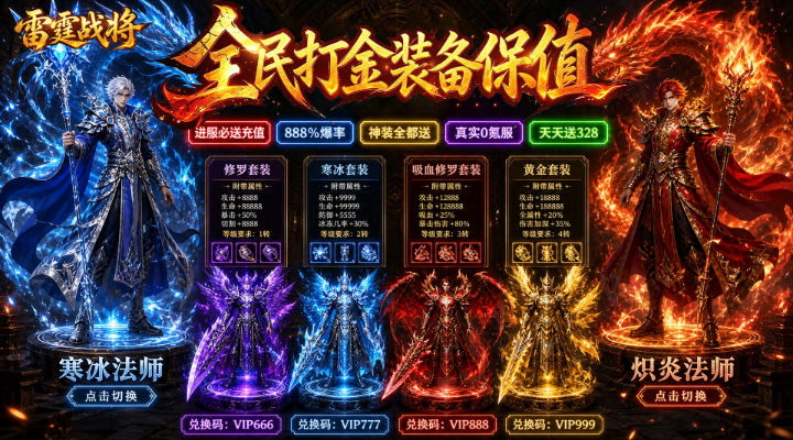 【新游推荐】雷霆战将（邪神沉默福利版）今日07:30首发上线