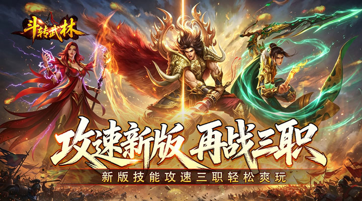 【新游推荐】斗转武林（爽玩攻速三职业）今日07:30首发上线