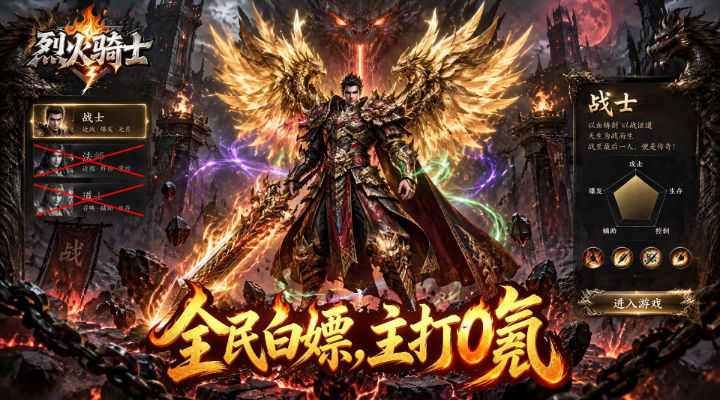 【新游推荐】烈火骑士（暴走专属高爆版）今日07:30首发上线