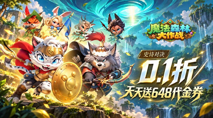 【新游推荐】魔法森林大作战（0.1折万国集结）今日07:30首发上线